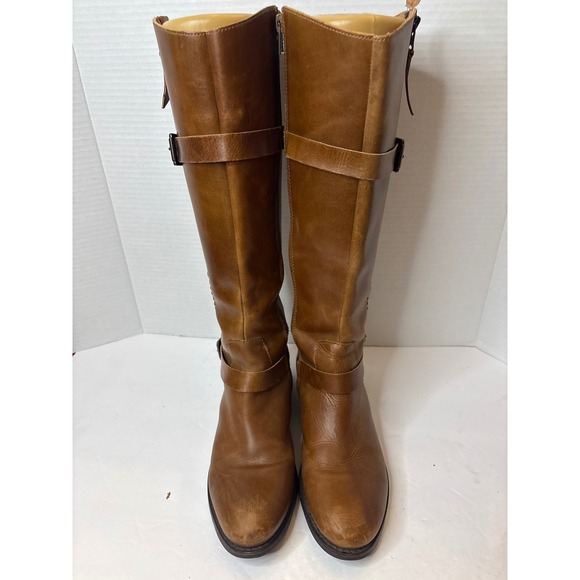 Matisse Militia 7.5 Brown Leather Knee High Boots Buckle Accent *see notes/pics - Picture 3 of 9